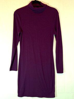 Lulus Purple Turtleneck Long Sleeve Midi Dress Size Large Style DD2287L